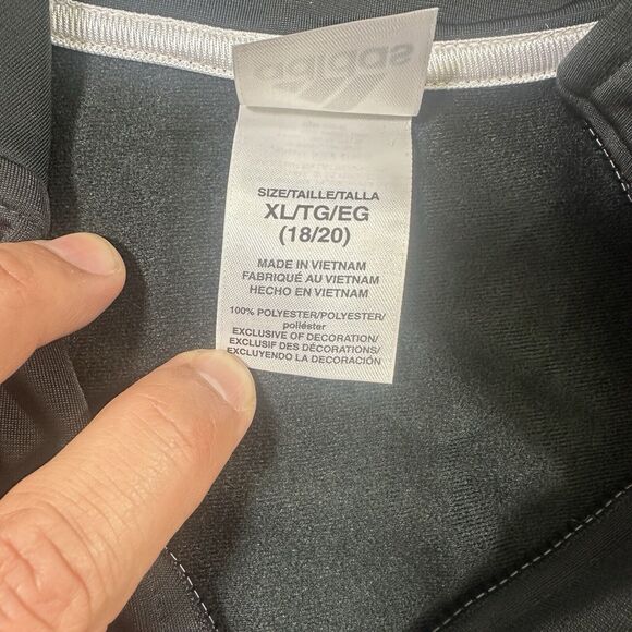 Adidas Jacket Boys XL 18-20 Black/White Zip Up Track Sweater - Picture 3 of 9